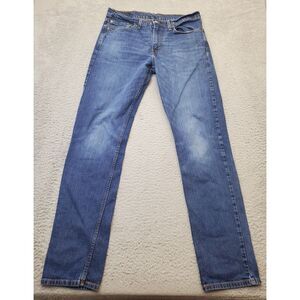 Levi's Jeans Men's 34 Blue Denim Cotton Pockets Mid Rise Straight Leg Flat Front